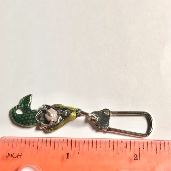 Mermaid Zipper Pull Purse Charm Keychain Backpack Colorful Metal Island Beach - Picture 6 of 7